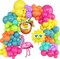 164pcs Summer Tropical Balloon Arch Garland Kit – Rainbow Hot Pink, Green, Orange, Blue & Purple Balloons with Sun, Coconut & Flamingo Foils for Hawaiian Luau, Aloha, Baby Shower & Birthday Party Decorations